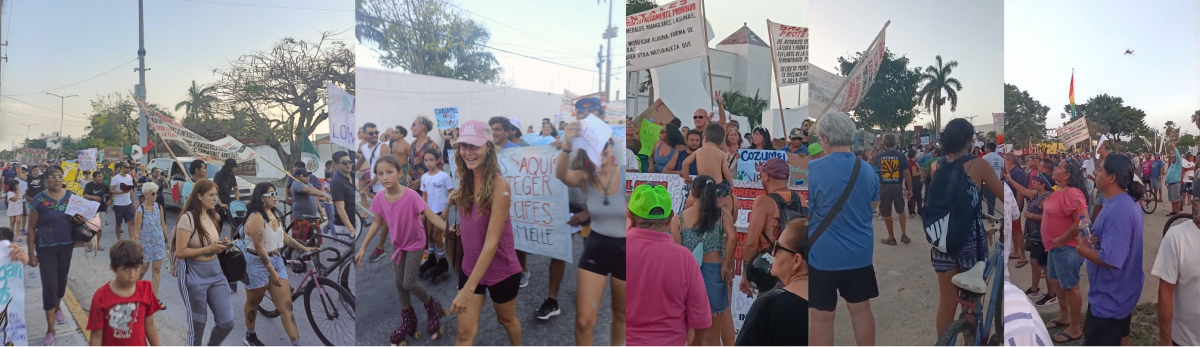 Cozumel locals protesting the construction of a fourth pier